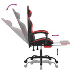 Gaming-Stuhl mit Fußstütze Schwarz und Rot Kunstleder