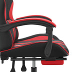 Gaming-Stuhl mit Fußstütze Schwarz und Rot Kunstleder