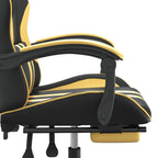 Gaming-Stuhl mit Fußstütze Schwarz und Golden Kunstleder