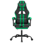 Gaming-Stuhl mit Fußstütze Schwarz und Grün Kunstleder