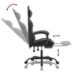 Gaming-Stuhl mit Fußstütze Schwarz und Grau Kunstleder
