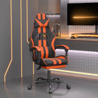 Gaming-Stuhl mit Fußstütze Schwarz und Orange Kunstleder
