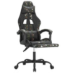 Gaming-Stuhl mit Fußstütze Schwarz und Tarnfarben Kunstleder