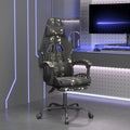 Gaming-Stuhl mit Fußstütze Schwarz und Tarnfarben Kunstleder