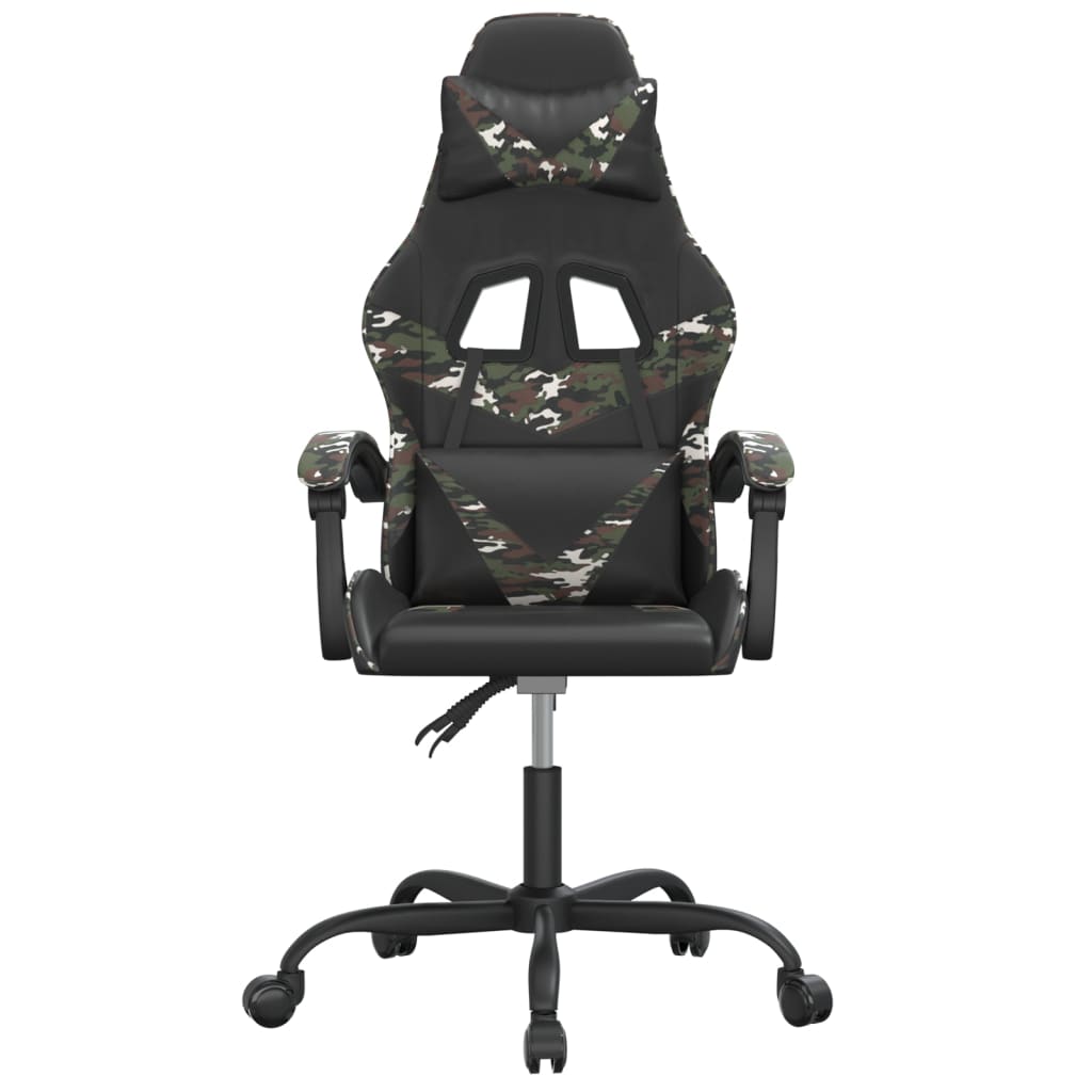 Gaming-Stuhl Schwarz und Tarnfarben Kunstleder