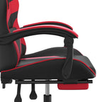 Gaming-Stuhl mit Fußstütze Schwarz und Rot Kunstleder