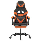 Gaming-Stuhl mit Fußstütze Schwarz und Orange Kunstleder