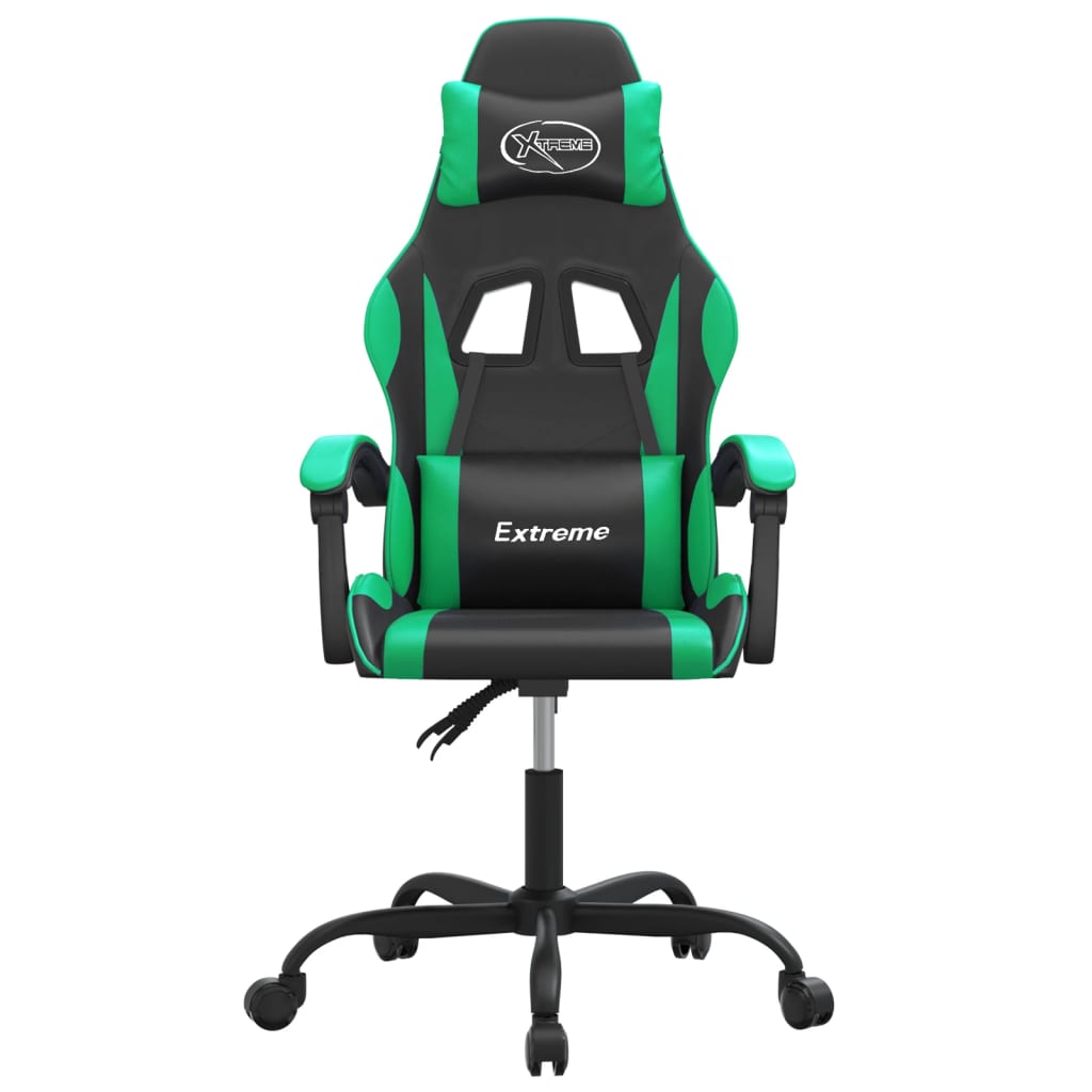Gaming-Stuhl Schwarz und Grün Kunstleder