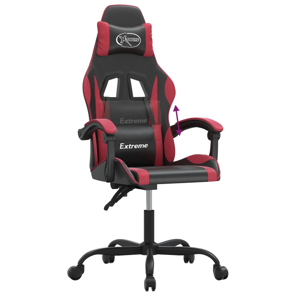 Gaming-Stuhl Schwarz und Weinrot Kunstleder
