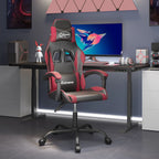 Gaming-Stuhl Schwarz und Weinrot Kunstleder