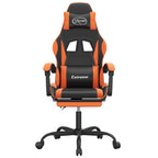 Gaming-Stuhl mit Fußstütze Schwarz und Orange Kunstleder