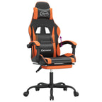 Gaming-Stuhl mit Fußstütze Schwarz und Orange Kunstleder
