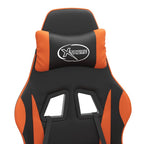 Gaming-Stuhl mit Fußstütze Schwarz und Orange Kunstleder