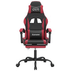 Gaming-Stuhl mit Fußstütze Schwarz und Weinrot Kunstleder