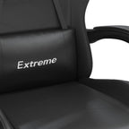 Gaming-Stuhl mit Fußstütze Schwarz Kunstleder