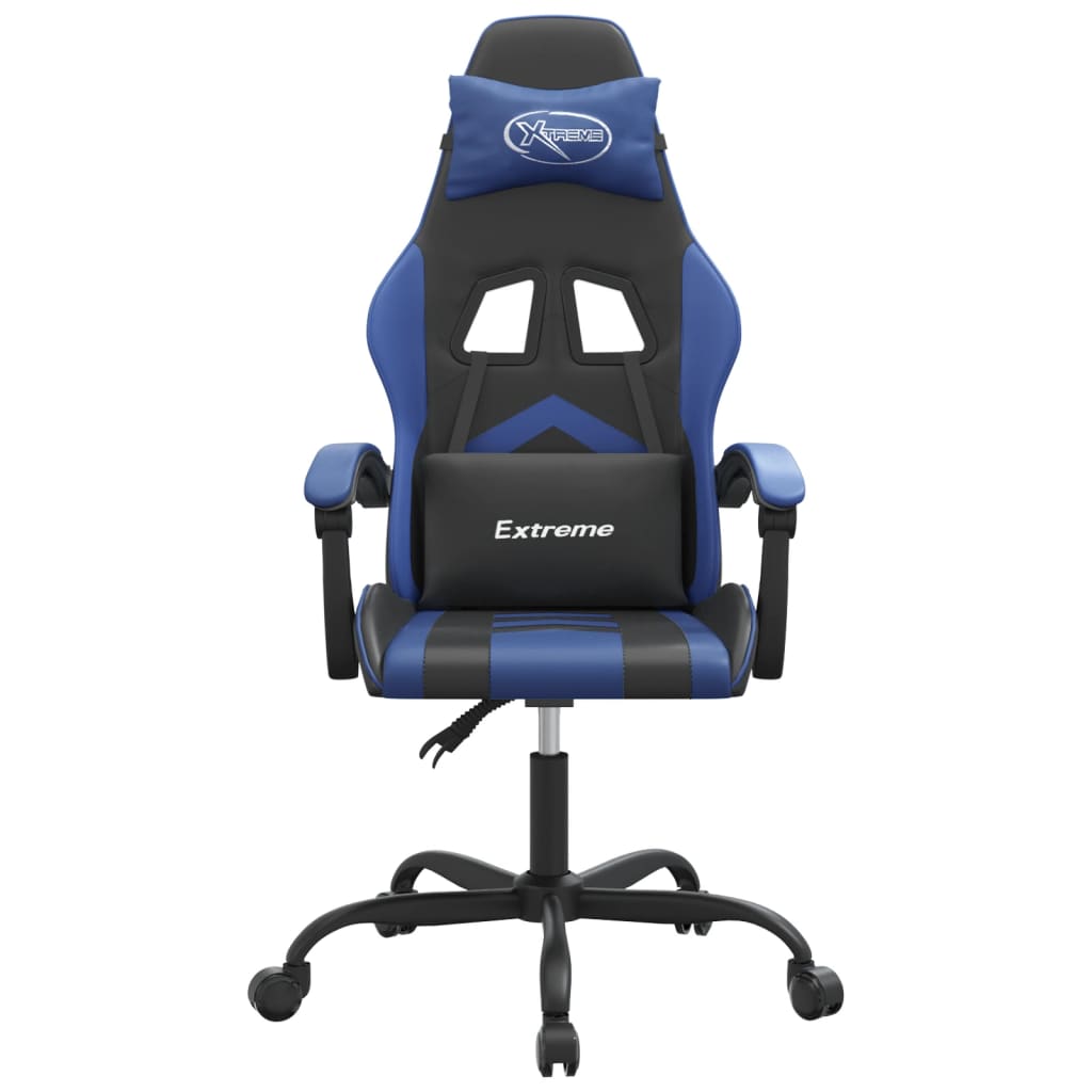 Gaming-Stuhl Schwarz und Blau Kunstleder
