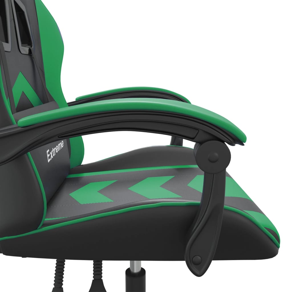 Gaming-Stuhl Schwarz und Grün Kunstleder