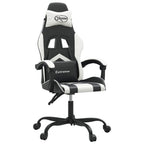Gaming-Stuhl Schwarz und Weiß Kunstleder