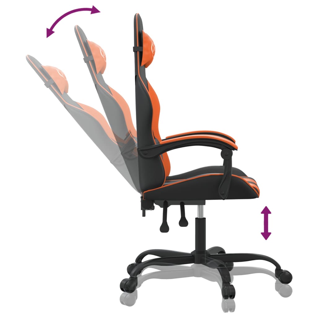 Gaming-Stuhl Schwarz und Orange Kunstleder