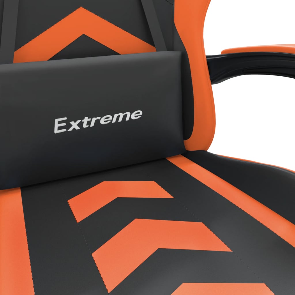 Gaming-Stuhl Schwarz und Orange Kunstleder