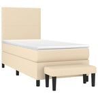 Boxspringbett mit Matratze Creme 90x190 cm Stoff