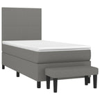 Boxspringbett mit Matratze Dunkelgrau 90x200 cm Stoff