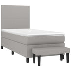 Boxspringbett mit Matratze Hellgrau 100x200 cm Stoff