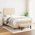 Boxspringbett mit Matratze Creme 120x200 cm Stoff