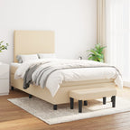 Boxspringbett mit Matratze Creme 120x200 cm Stoff