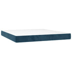 Boxspringbett mit Matratze & LED Dunkelblau 180x200 cm Samt