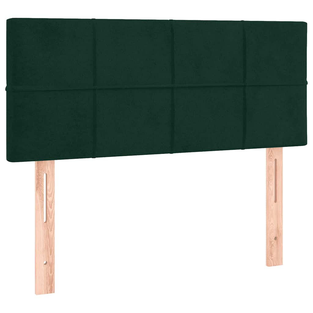 Boxspringbett mit Matratze & LED Dunkelgrün 100x200 cm Samt