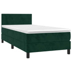 Boxspringbett mit Matratze & LED Dunkelgrün 80x200 cm Samt
