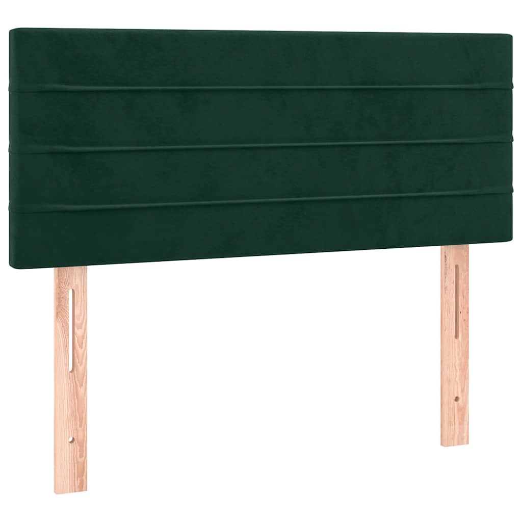 Boxspringbett mit Matratze & LED Dunkelgrün 90x200 cm Samt