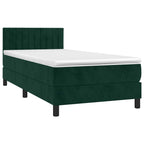 Boxspringbett mit Matratze & LED Dunkelgrün 90x190 cm Samt