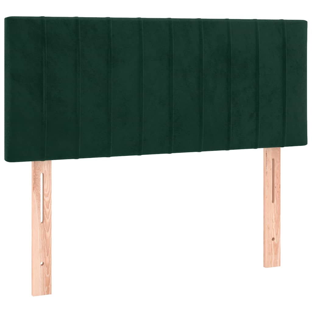 Boxspringbett mit Matratze & LED Dunkelgrün 90x190 cm Samt