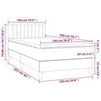 Boxspringbett mit Matratze & LED Dunkelgrün 100x200 cm Samt