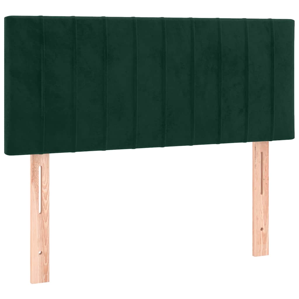 Boxspringbett mit Matratze & LED Dunkelgrün 120x200 cm Samt