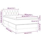 Boxspringbett mit Matratze & LED Dunkelgrün 80x200 cm Samt