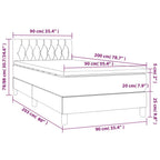 Boxspringbett mit Matratze & LED Dunkelgrau 90x200 cm Samt