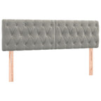 Boxspringbett mit Matratze & LED Hellgrau 140x190 cm Samt