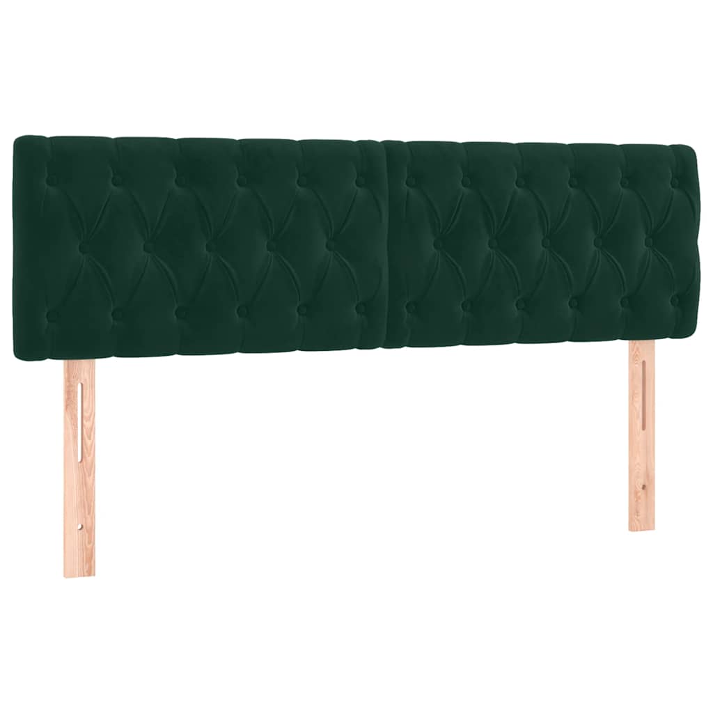 Boxspringbett mit Matratze & LED Dunkelgrün 140x190 cm Samt