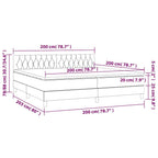 Boxspringbett mit Matratze & LED Schwarz 200x200 cm Samt