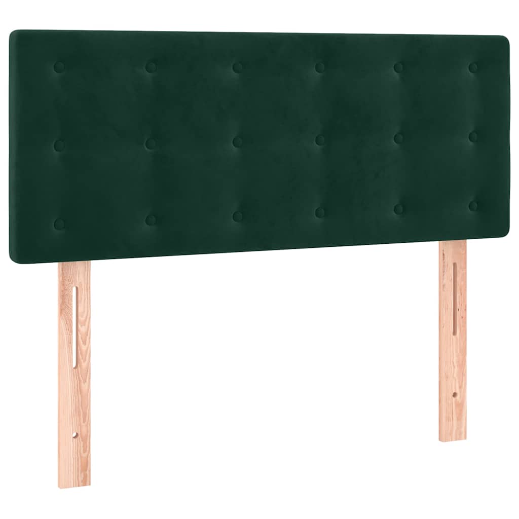 Boxspringbett mit Matratze & LED Dunkelgrün 80x200 cm Samt