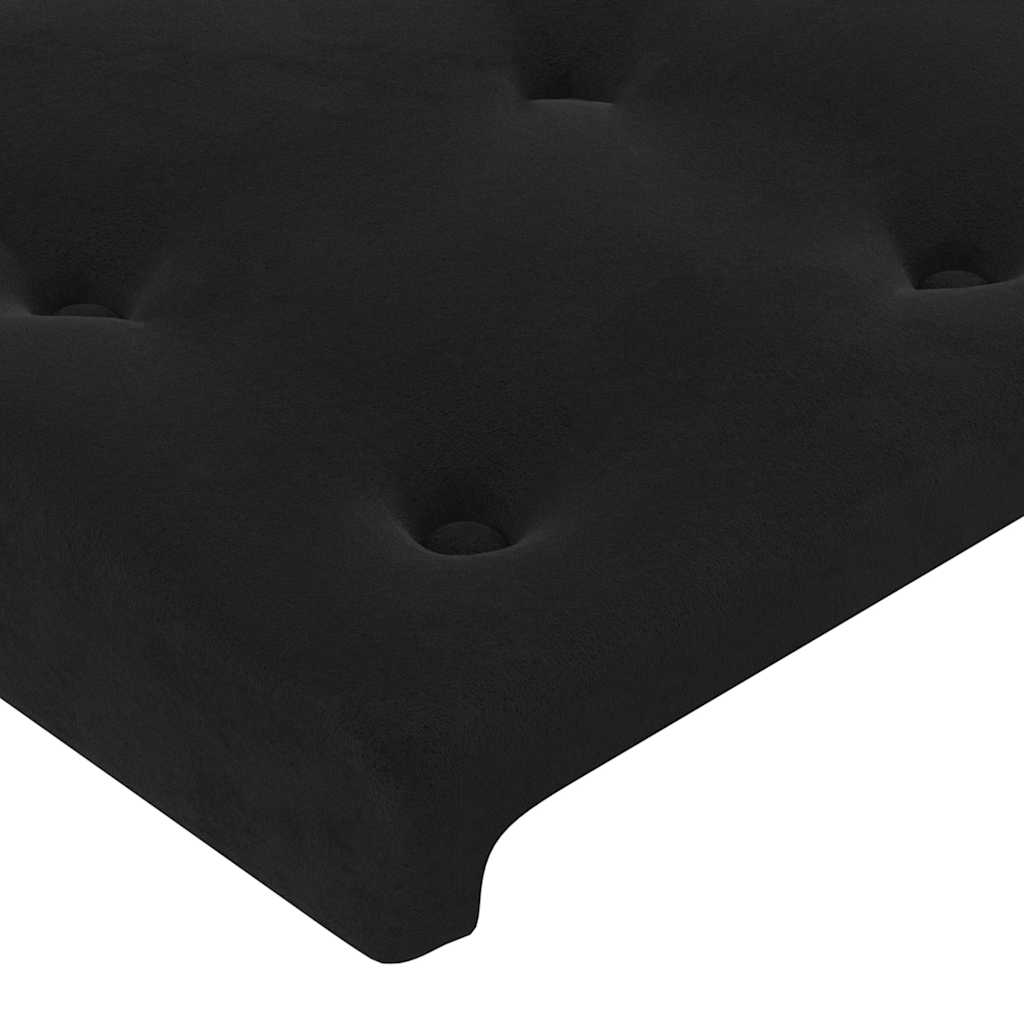 Boxspringbett mit Matratze & LED Schwarz 100x200 cm Samt
