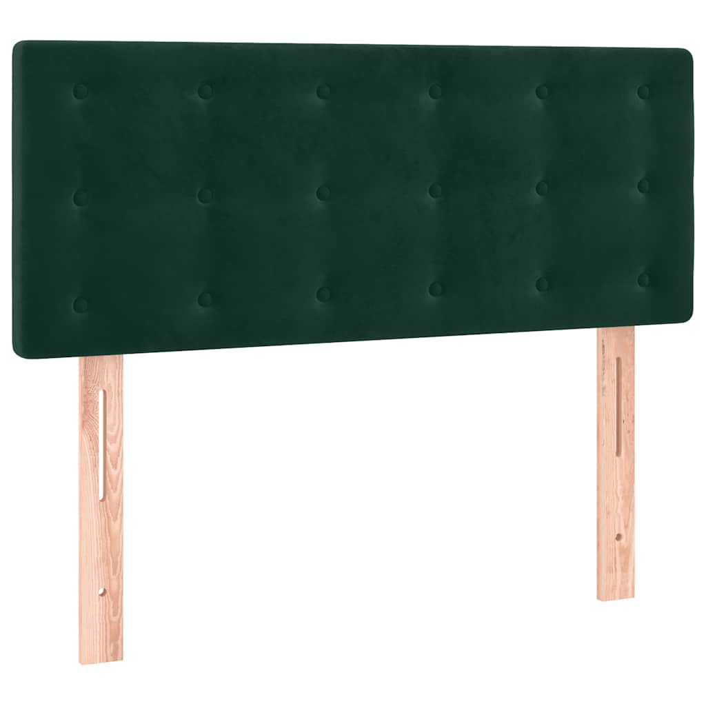 Boxspringbett mit Matratze & LED Dunkelgrün 120x200 cm Samt