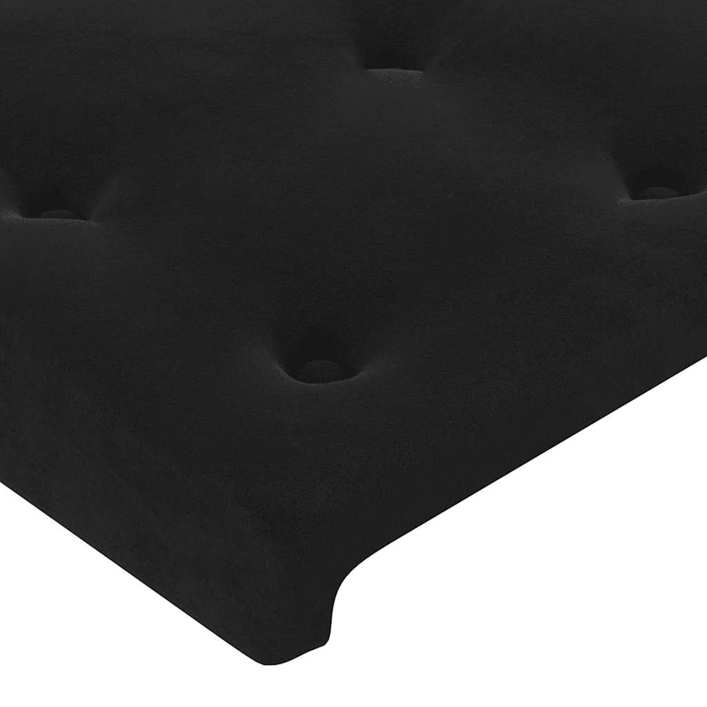 Boxspringbett mit Matratze & LED Schwarz 140x190 cm Samt