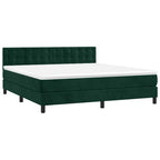 Boxspringbett mit Matratze & LED Dunkelgrün 160x200 cm Samt