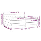 Boxspringbett mit Matratze & LED Schwarz 200x200 cm Samt