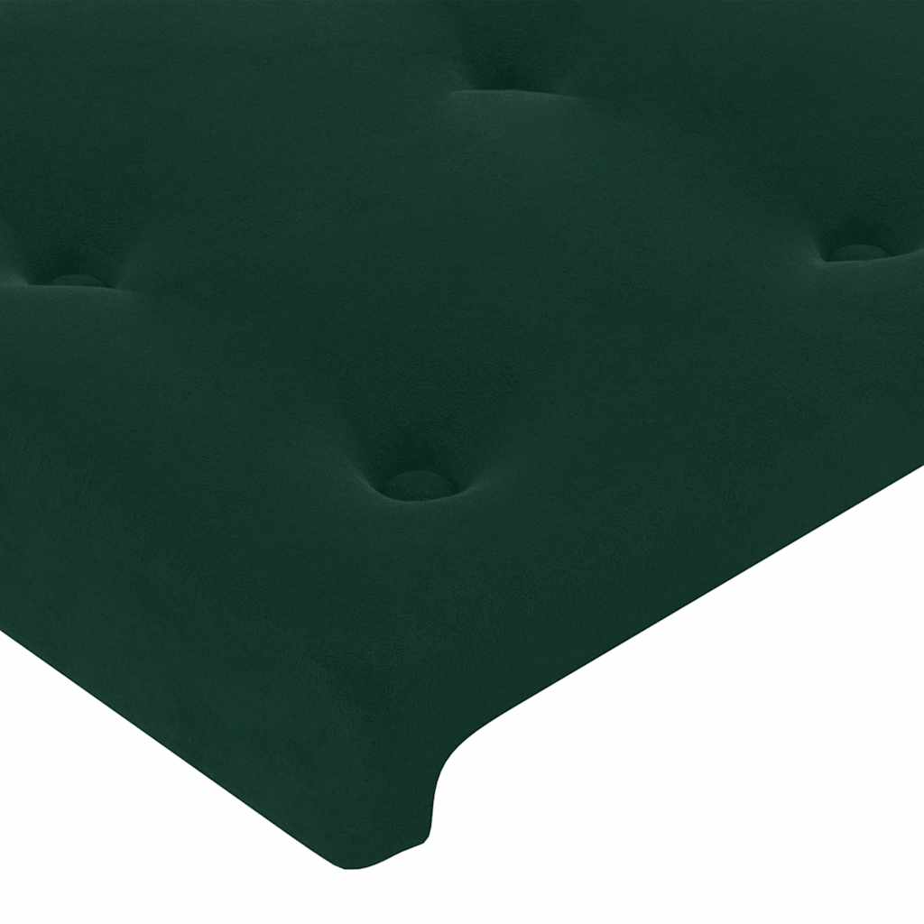 Boxspringbett mit Matratze & LED Dunkelgrün 200x200 cm Samt