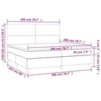 Boxspringbett mit Matratze & LED Schwarz 200x200 cm Stoff